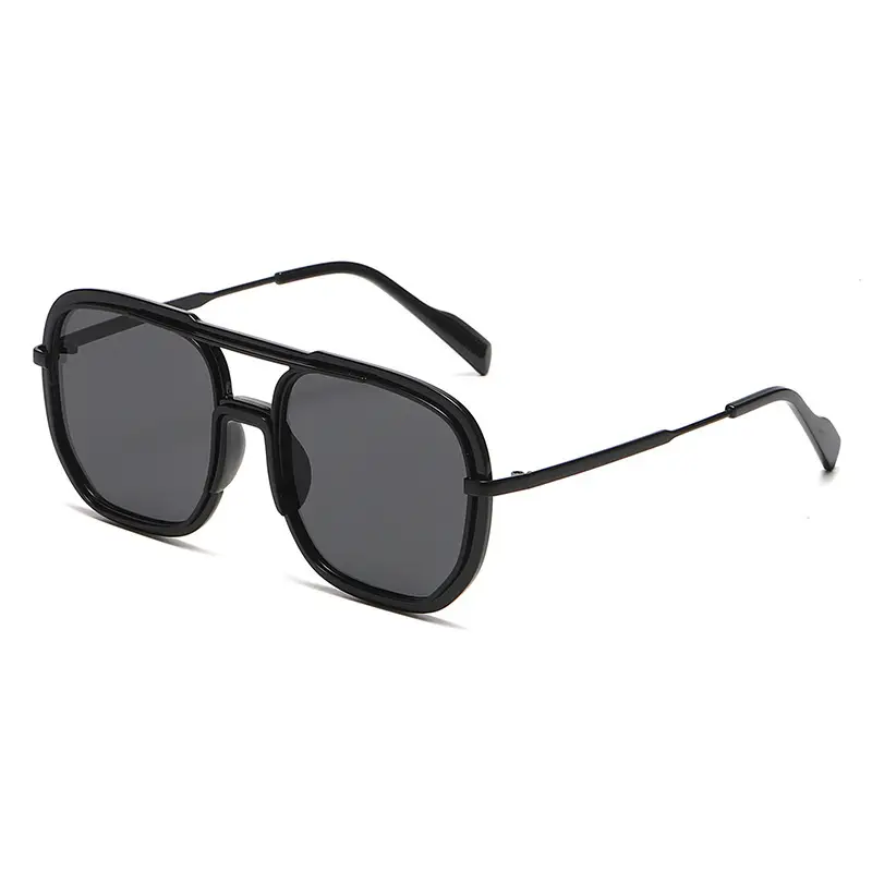 Women's European Retro Rectangular Sunglasses Yellow Lens