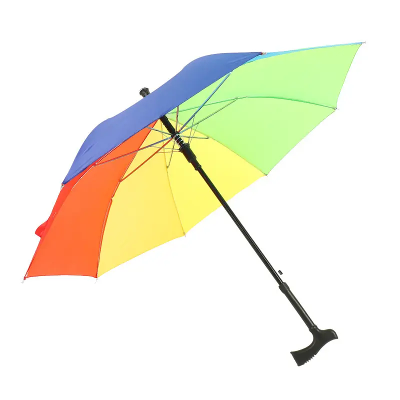 Spot Rainbow Eight Bone Old Man Cane Umbrella - Image 7