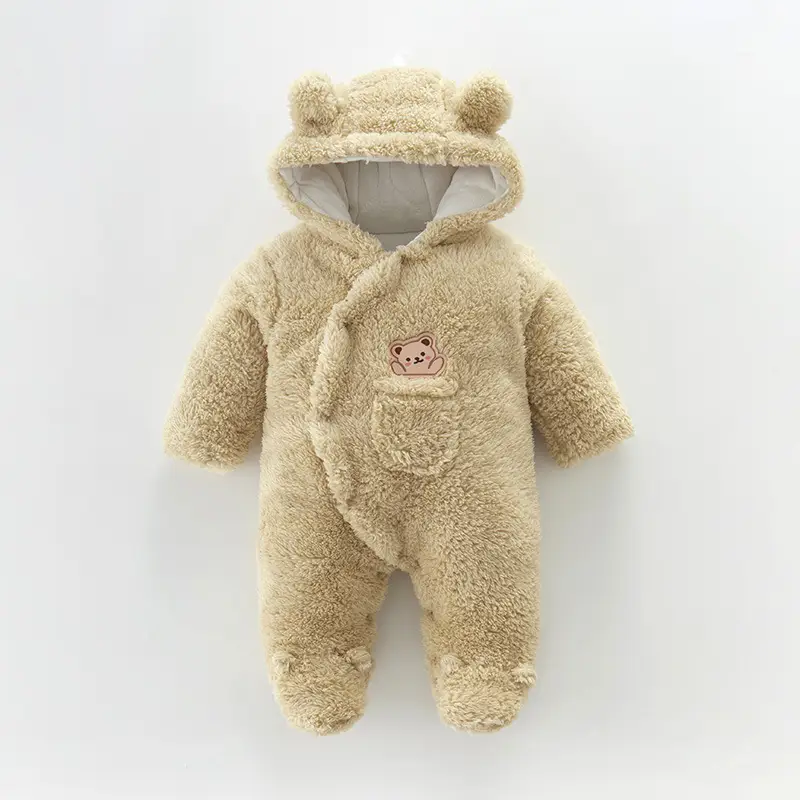 Baby Winter Hooded Jacket White Cotton Padded Newborn - Image 4