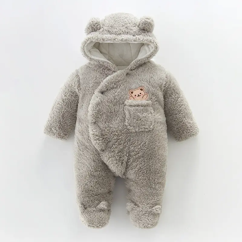 Baby Winter Hooded Jacket White Cotton Padded Newborn - Image 3