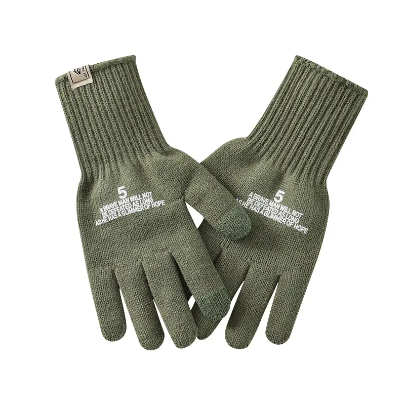 Japanese Knitted Black Touch Screen Gloves for Men - Image 8
