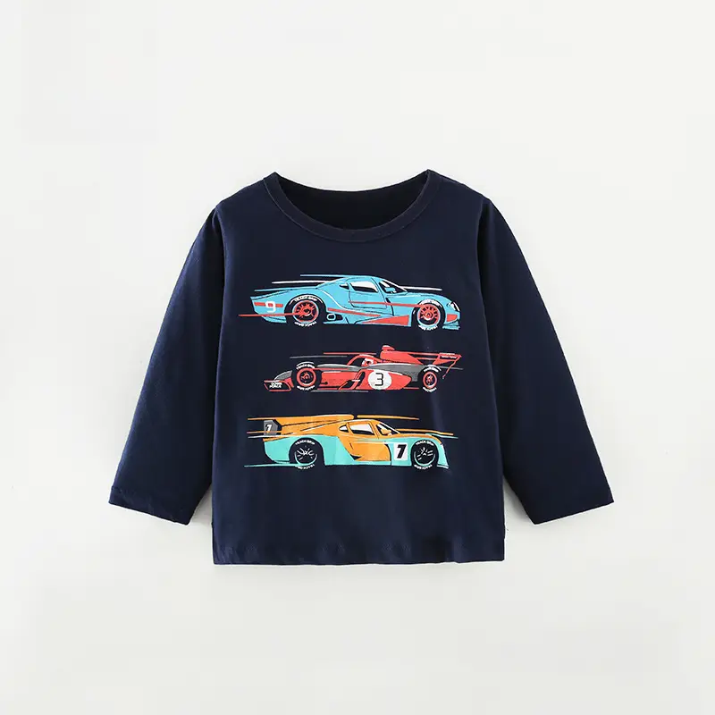 New Kids T-Shirt Grey Long Sleeve Cartoon Print
