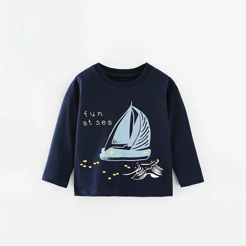 New Kids T-Shirt Grey Long Sleeve Cartoon Print