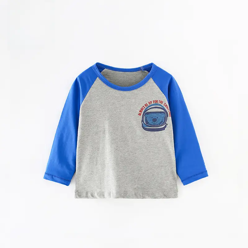 New Kids T-Shirt Grey Long Sleeve Cartoon Print