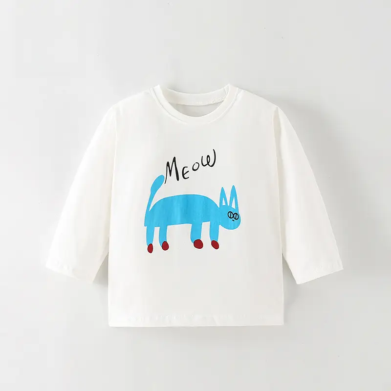 New Kids T-Shirt Grey Long Sleeve Cartoon Print