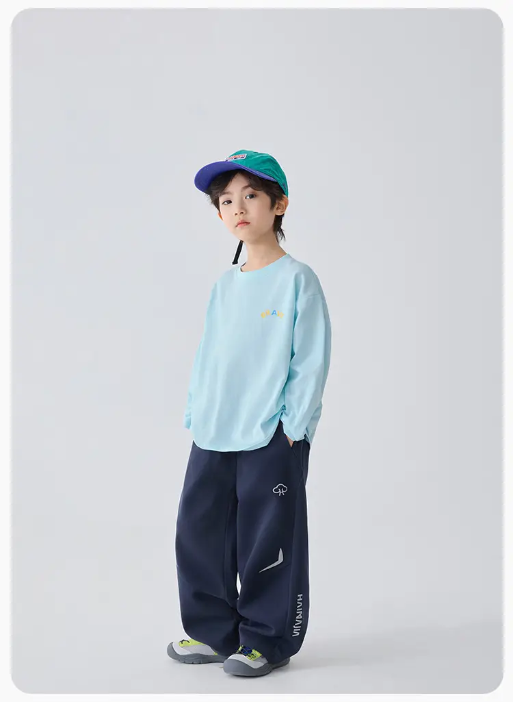 Haima Boys Blue Pure Cotton Printed Long Sleeve T-Shirt — feature 11