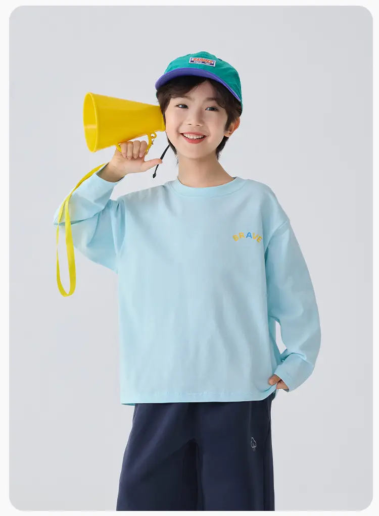 Haima Boys Blue Pure Cotton Printed Long Sleeve T-Shirt — feature 12