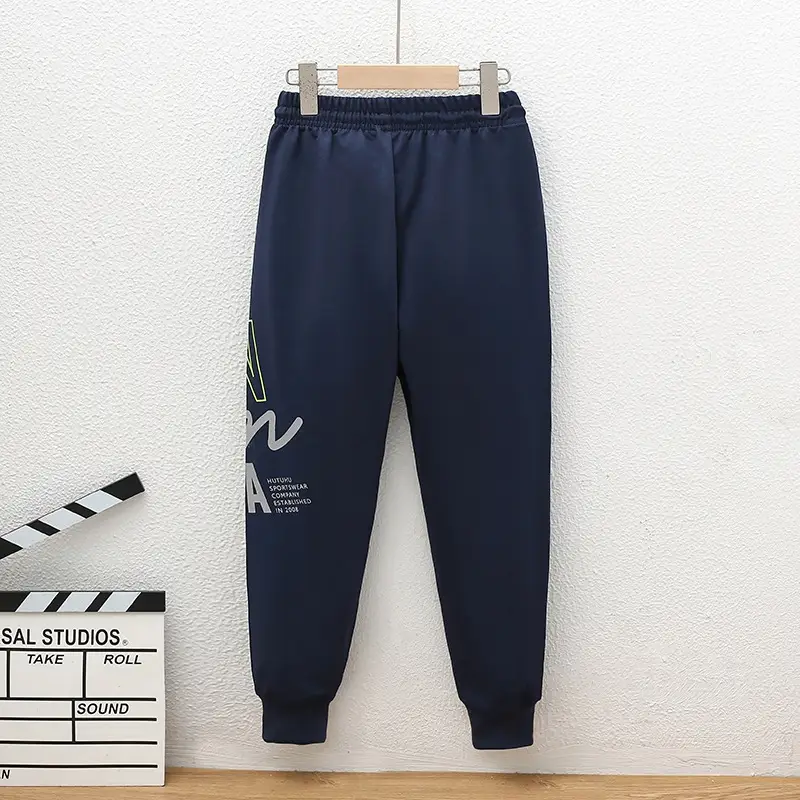 Children's Navy Blue Knitted Ankle-Tied Pants 2023 - Image 13