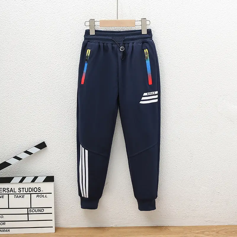 Children's Navy Blue Knitted Ankle-Tied Pants 2023 - Image 12