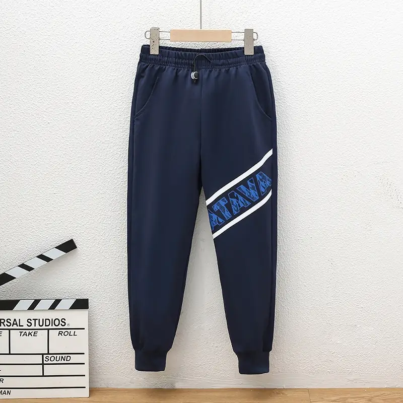 Children's Navy Blue Knitted Ankle-Tied Pants 2023 - Image 9