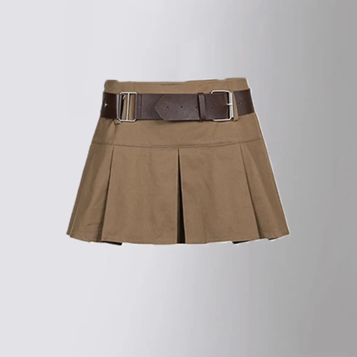 Little Spice Girl Khaki Pleated Skirt Set - Image 2