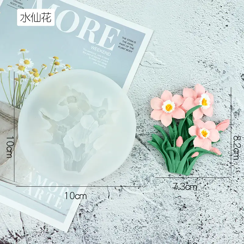 Narcissus Flower Silicone Mold for Car Air Outlet Aromatherapy - Image 2