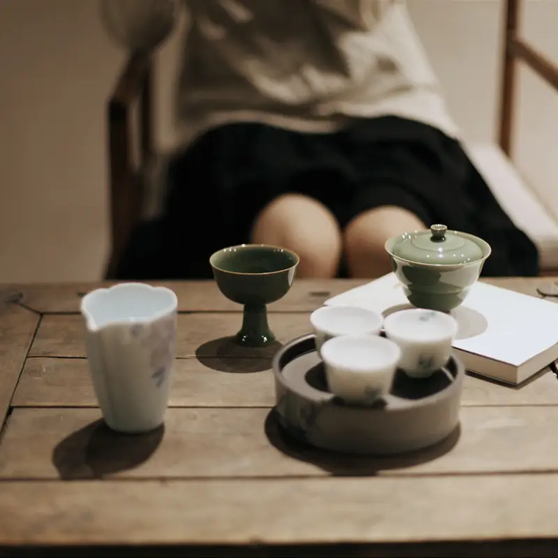 Jingdezhen Celadon High Tea Cup Tall Master's Cup - Image 4