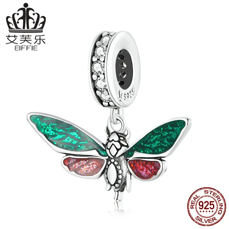 Avale Dragonfly Bee Beaded Pendant with Zircon Insect Design — feature 10