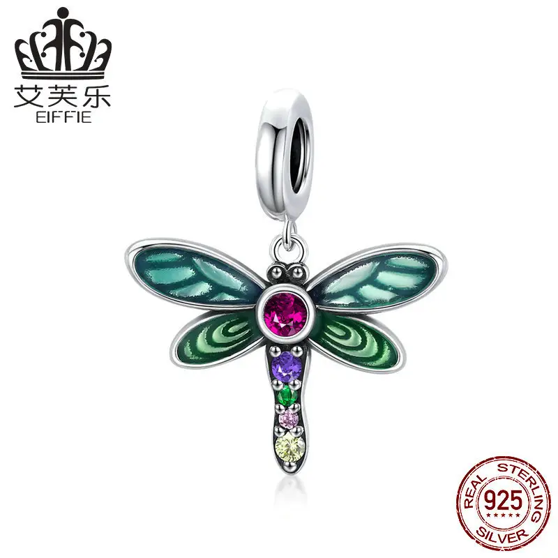 Avale Dragonfly Bee Beaded Pendant with Zircon Insect Design — feature 9