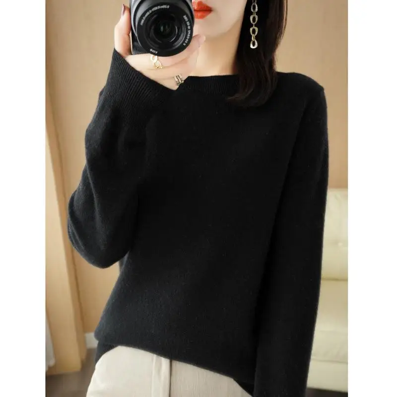 Women's Teal Knitted Long-Sleeve Pullover Sweater - Image 22