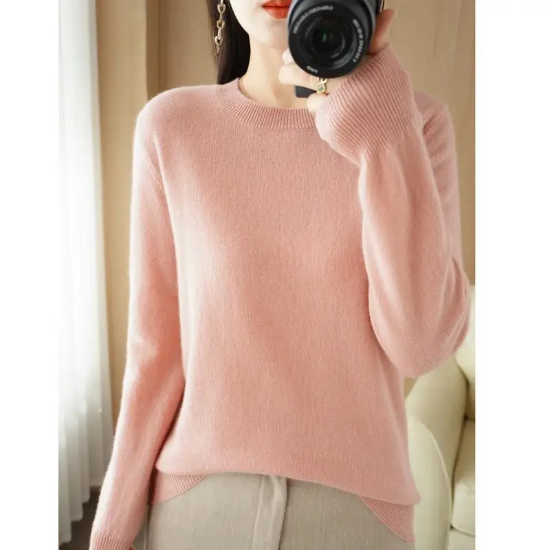 Women's Teal Knitted Long-Sleeve Pullover Sweater - Image 3