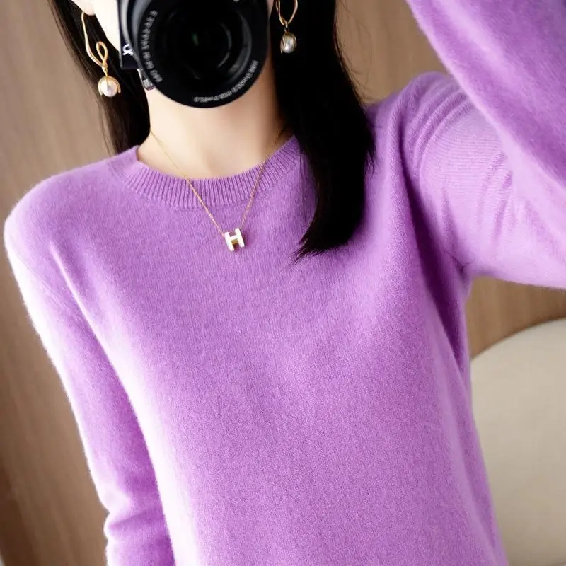 Women's Teal Knitted Long-Sleeve Pullover Sweater - Image 7