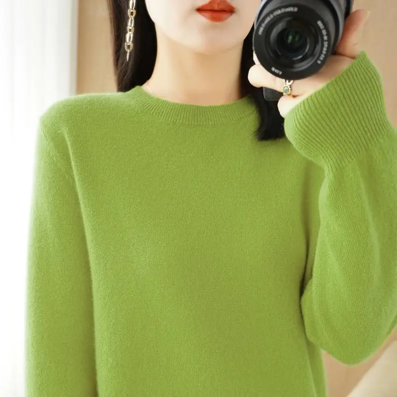 Women's Teal Knitted Long-Sleeve Pullover Sweater - Image 9