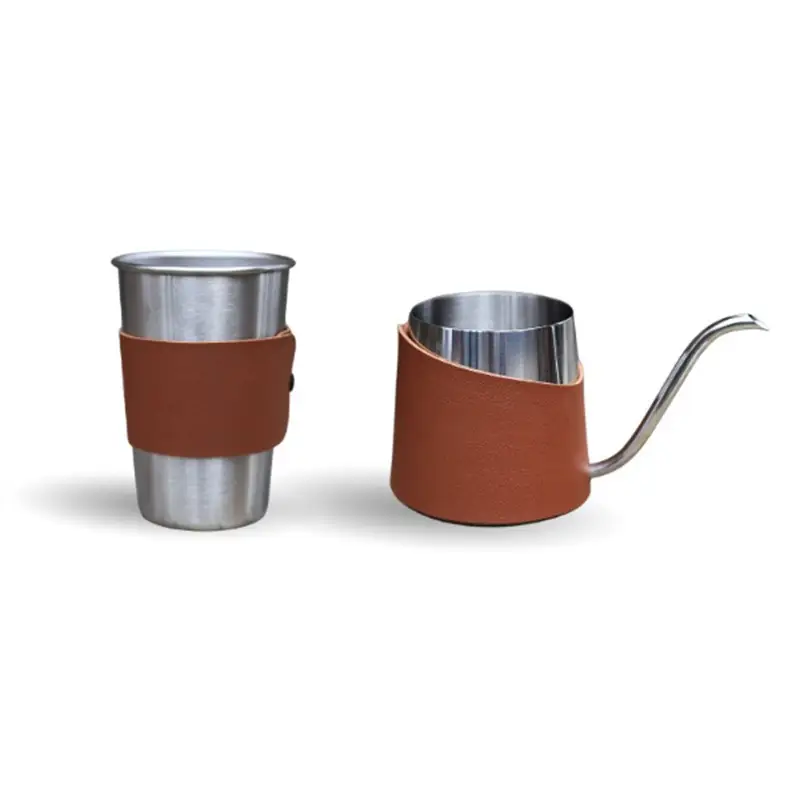 304 Stainless Steel Coffee Pot Set with Leather Cover — feature 4