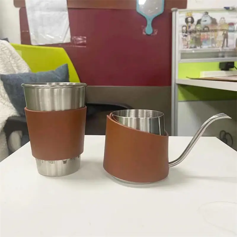304 Stainless Steel Coffee Pot Set with Leather Cover — feature 10