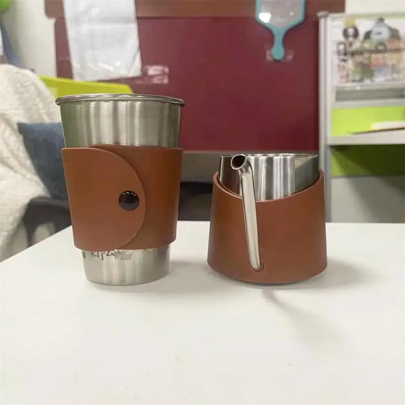 304 Stainless Steel Coffee Pot Set with Leather Cover — feature 9