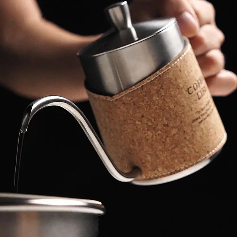 304 Stainless Steel Coffee Pot Set with Leather Cover - Image 3