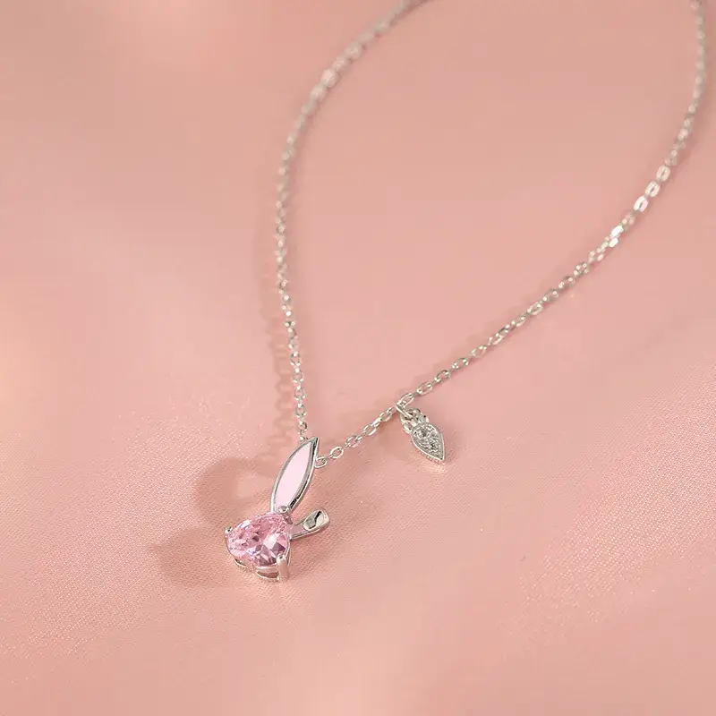Women's Sweet Mori Fairy Clavicle Necklace with Fresh White Diamond Zircon Pendant - Image 2