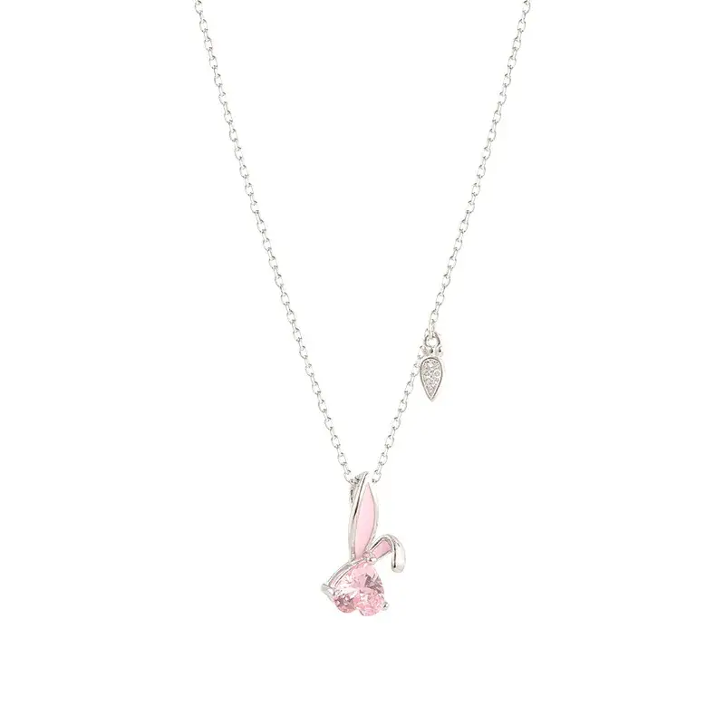 Women's Sweet Mori Fairy Clavicle Necklace with Fresh White Diamond Zircon Pendant - Image 5