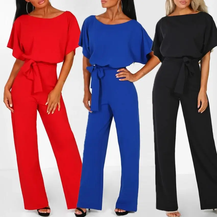 Women's Hot Orange Cross-Border Jumpsuit Large