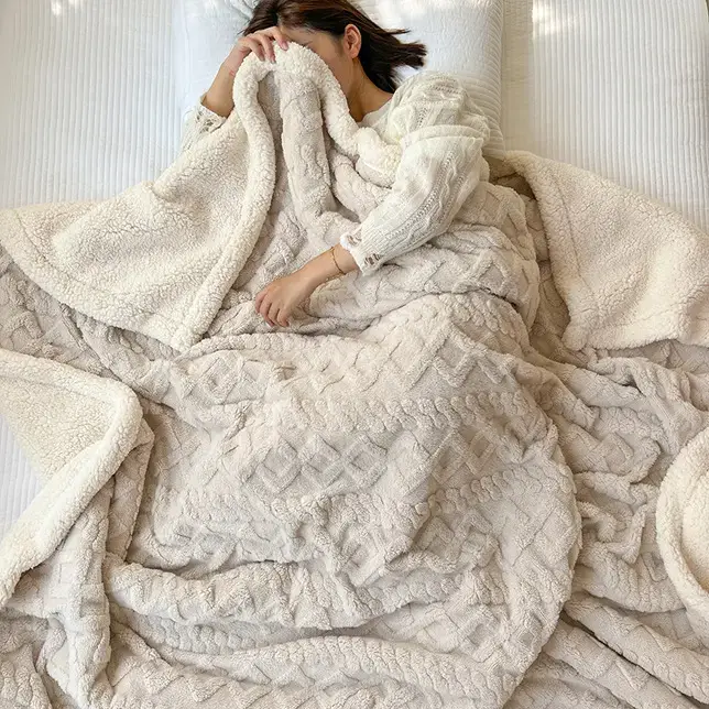 Double Layer Velvet Blanket Coral Fleece Winter Office Use - Image 6