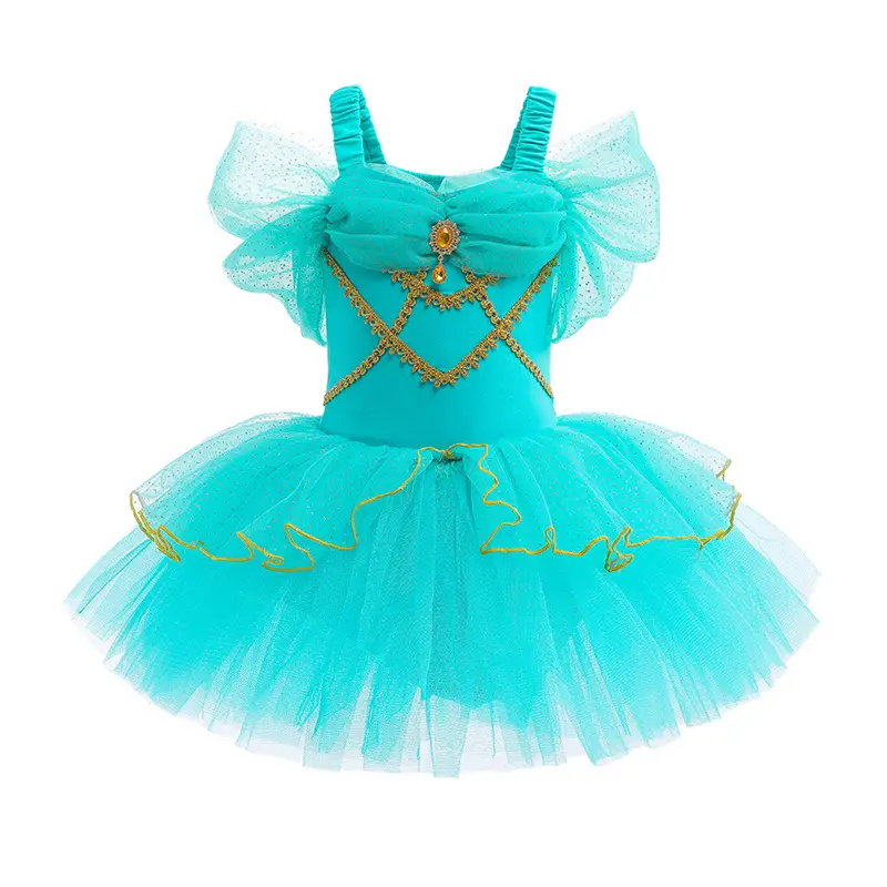 Girls Ballet Dance Skirt 2025 Summer Light Blue Tulle - Image 4
