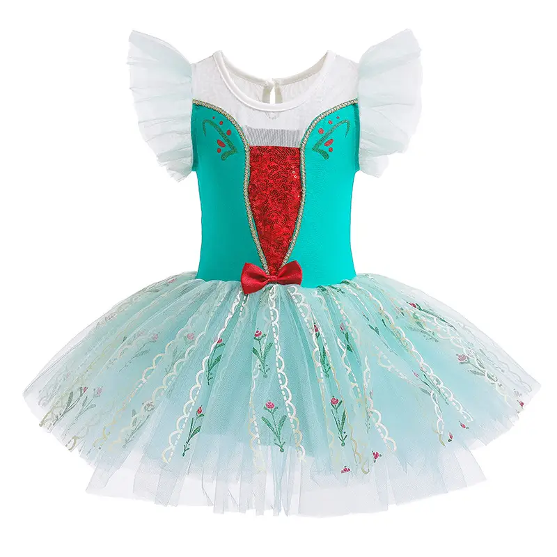 Girls Ballet Dance Skirt 2025 Summer Light Blue Tulle - Image 5