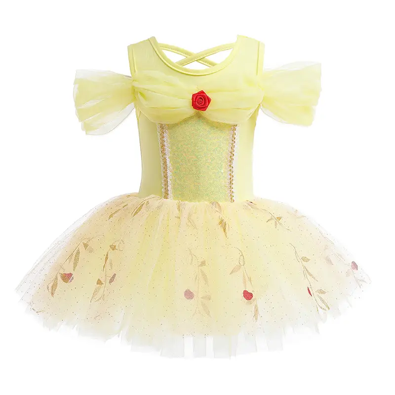 Girls Ballet Dance Skirt 2025 Summer Light Blue Tulle - Image 2