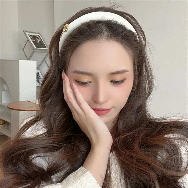 White Gold Cross Hair Band for Women's Fashion - Image 4