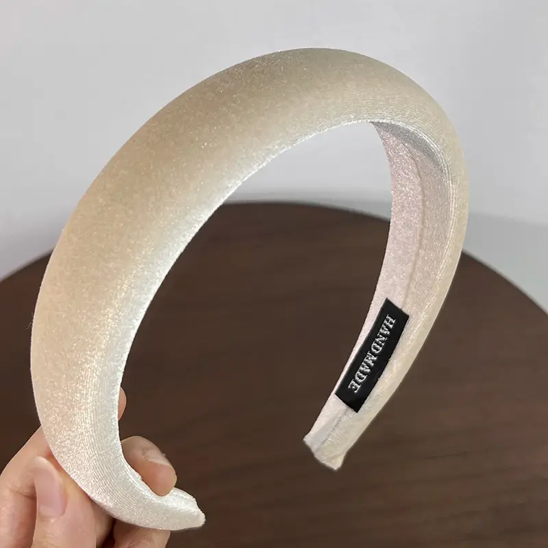 Vintage Velvet Sponge Headband Black High Cranium Top — feature 8