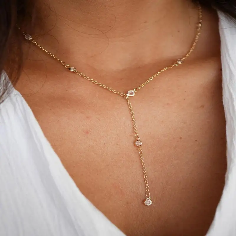 White Crystal Double Layer Anklet with Fish Tail Pendant — feature 1