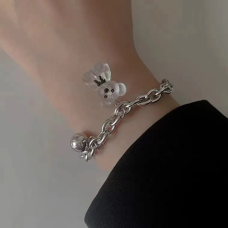 White Crystal Double Layer Anklet with Fish Tail Pendant — feature 3