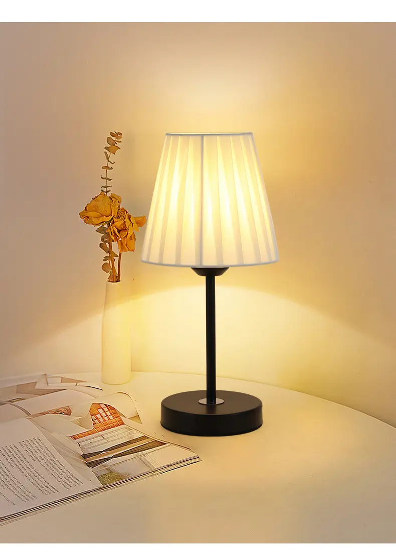 Nordic Pleated LED Table Lamp for Bedroom — feature 11