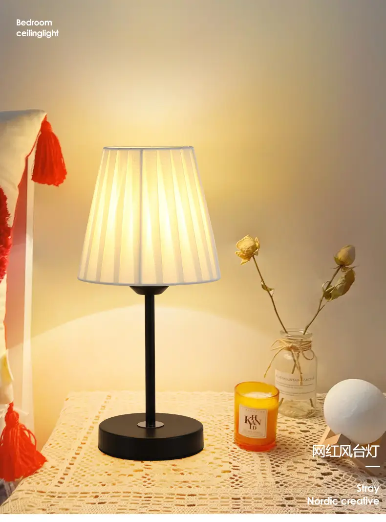 Nordic Pleated LED Table Lamp for Bedroom — feature 5