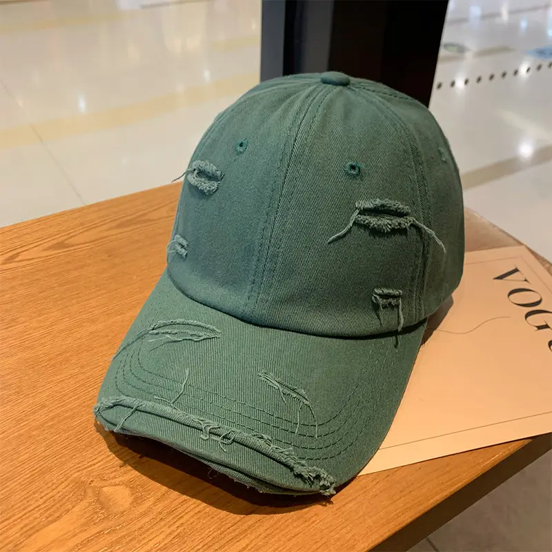 Women Distressed Cap Spring Summer Showface Small Cap Soft Top All-match