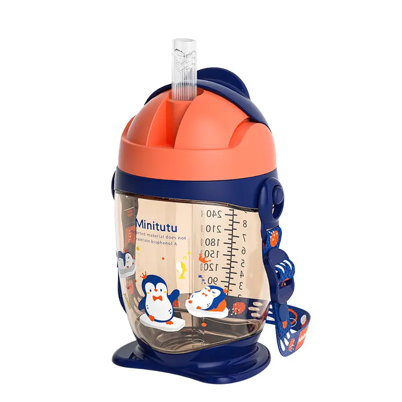 300ml Red Blue Baby Drinking Cup with Delivery Strap - Image 7
