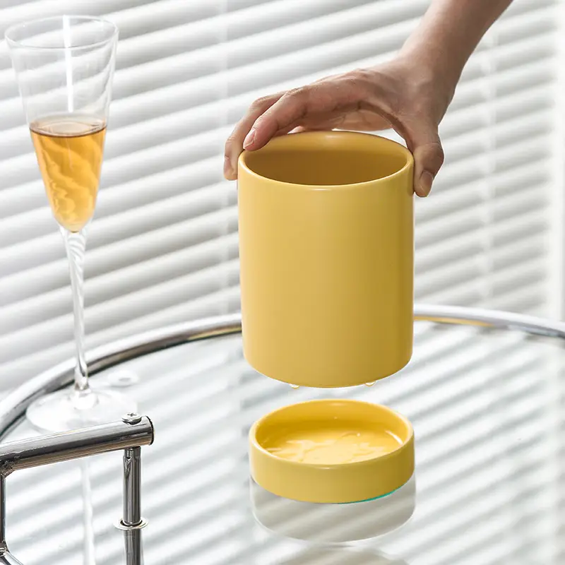 Japanese Ceramic Matte Chopstick Barrel Storage Cage - Image 6
