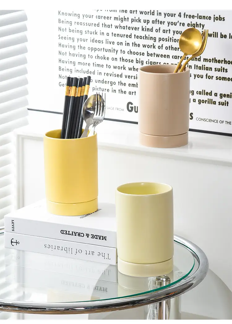 Japanese Ceramic Matte Chopstick Barrel Storage Cage — feature 12