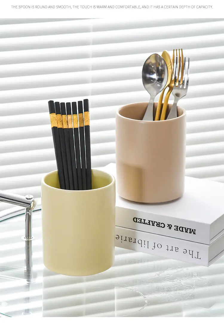 Japanese Ceramic Matte Chopstick Barrel Storage Cage — feature 5