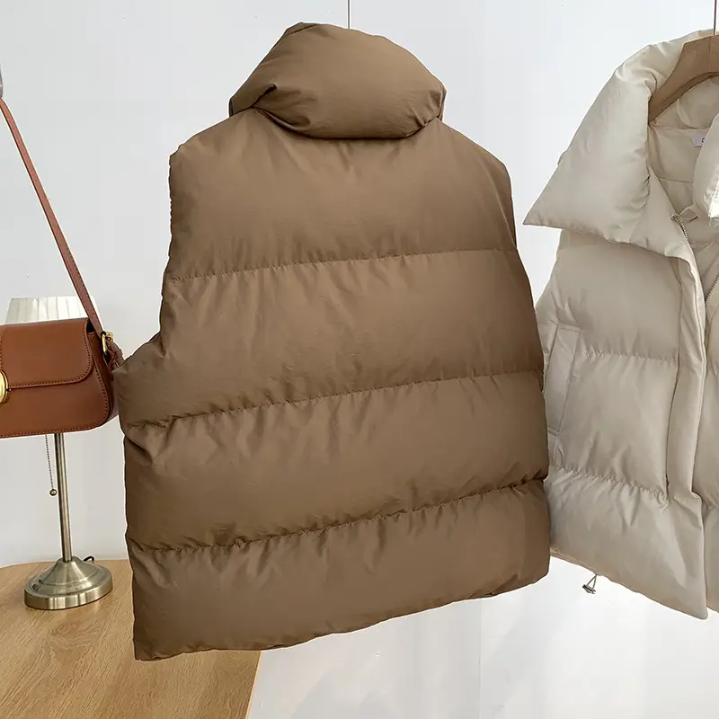 Women Cotton K-Style Vest Brown 2024 Winter — feature 12