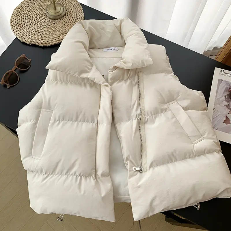 Women Cotton K-Style Vest Brown 2024 Winter — feature 6