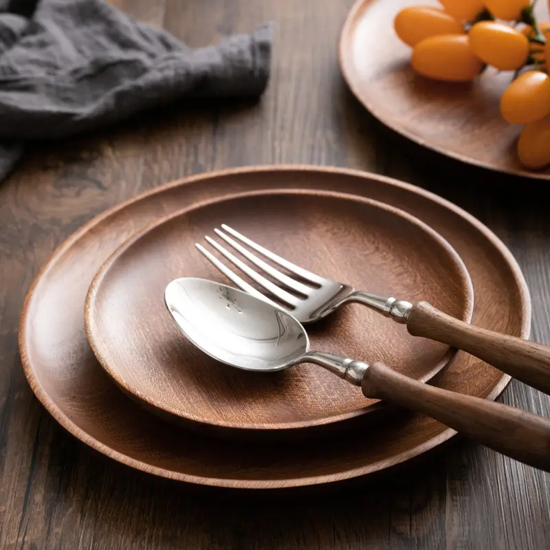 One-piece delivery solid wood ebony disc plate - Image 9
