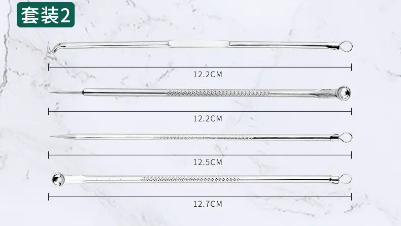 Stainless Steel Acne Needle Set 4-Piece Rose Gold — feature 9