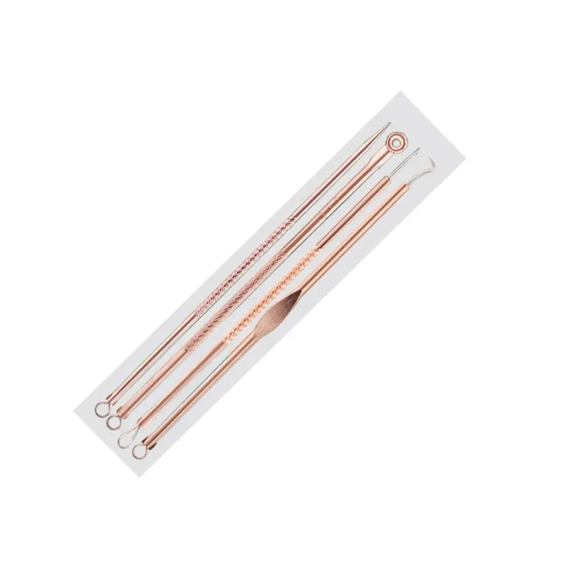 Stainless Steel Acne Needle Set 4-Piece Rose Gold